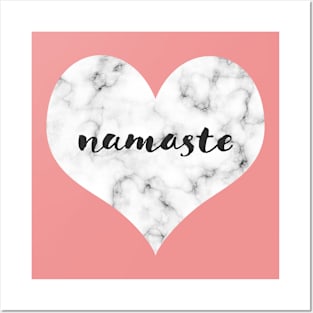 "NAMASTE" Marble Heart Posters and Art